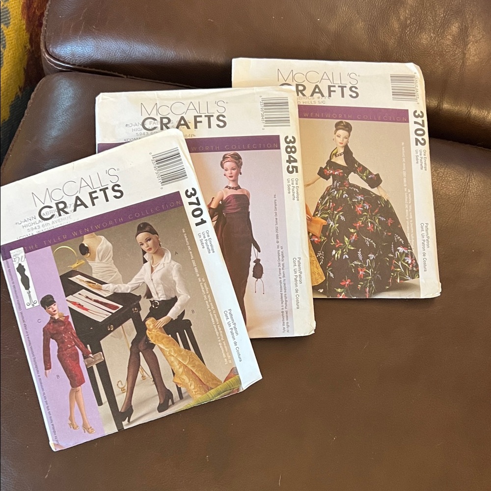 McCall's Tyler Wentworth Sewing Patterns - 3701, 3845, 3702 unused, year 2022